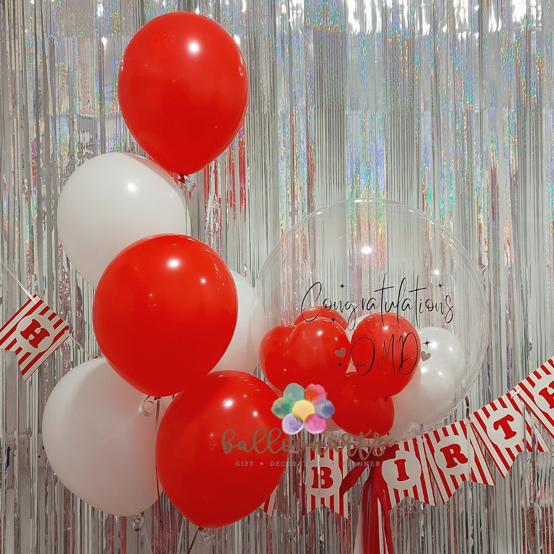 24“ RED CONGRATULATION BUBBLE BALLOON
