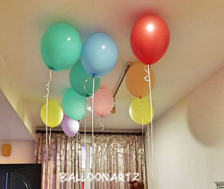 20 Nos 12 " Rainbow Pastel Latex Balloon On Ceiling