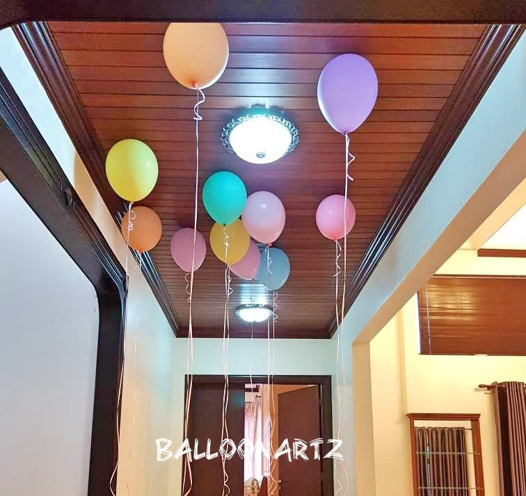 20 Nos 12 " Rainbow Pastel Latex Balloon On Ceiling