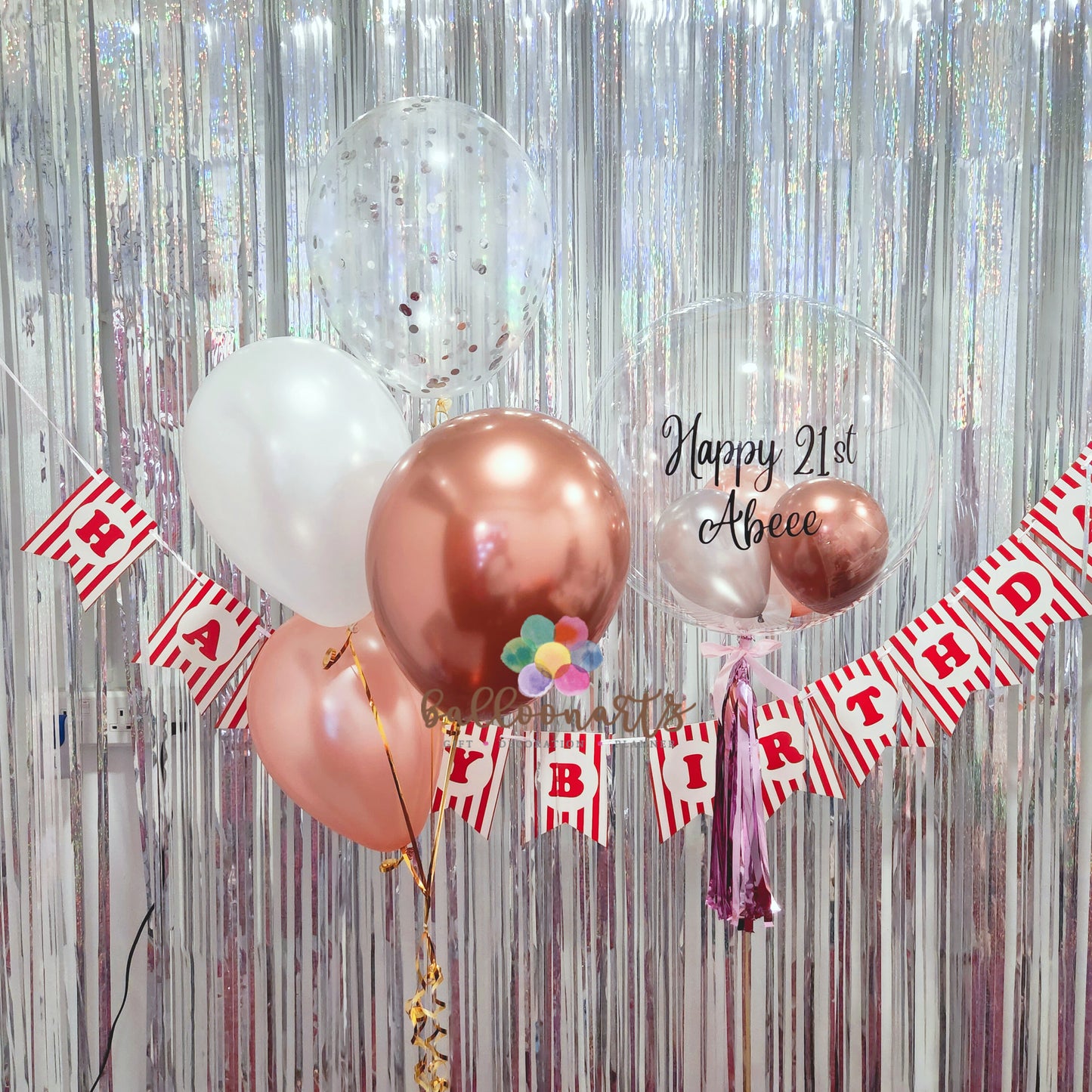 16“ CONFETTI ROSE GOLD BOBO BALLOON