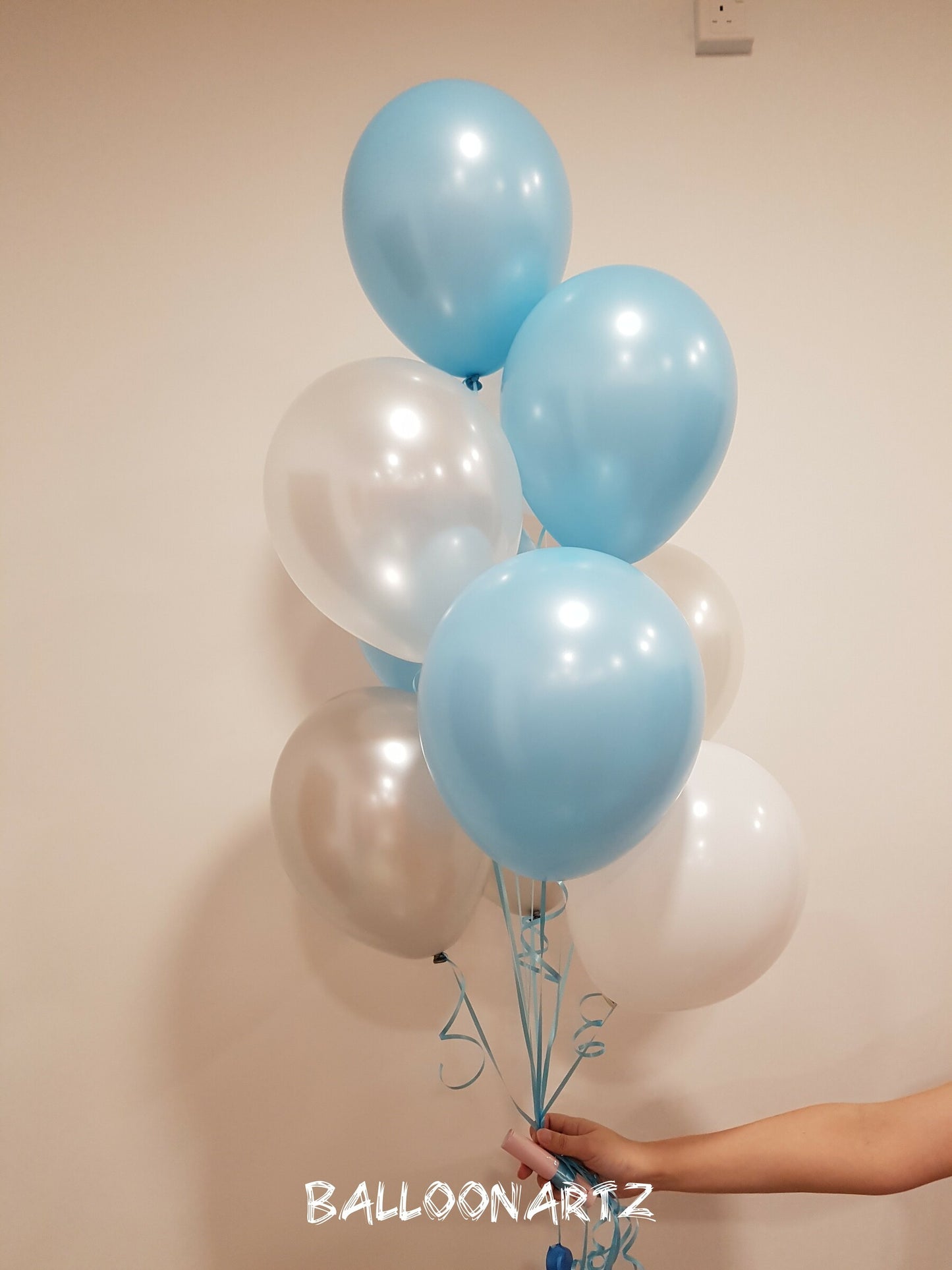 10 Nos 12 " Blue Latex Balloon In A Bunch