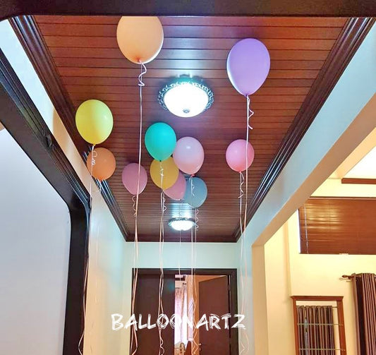 20 Nos 12 " Rainbow Pastel Latex Balloon On Ceiling
